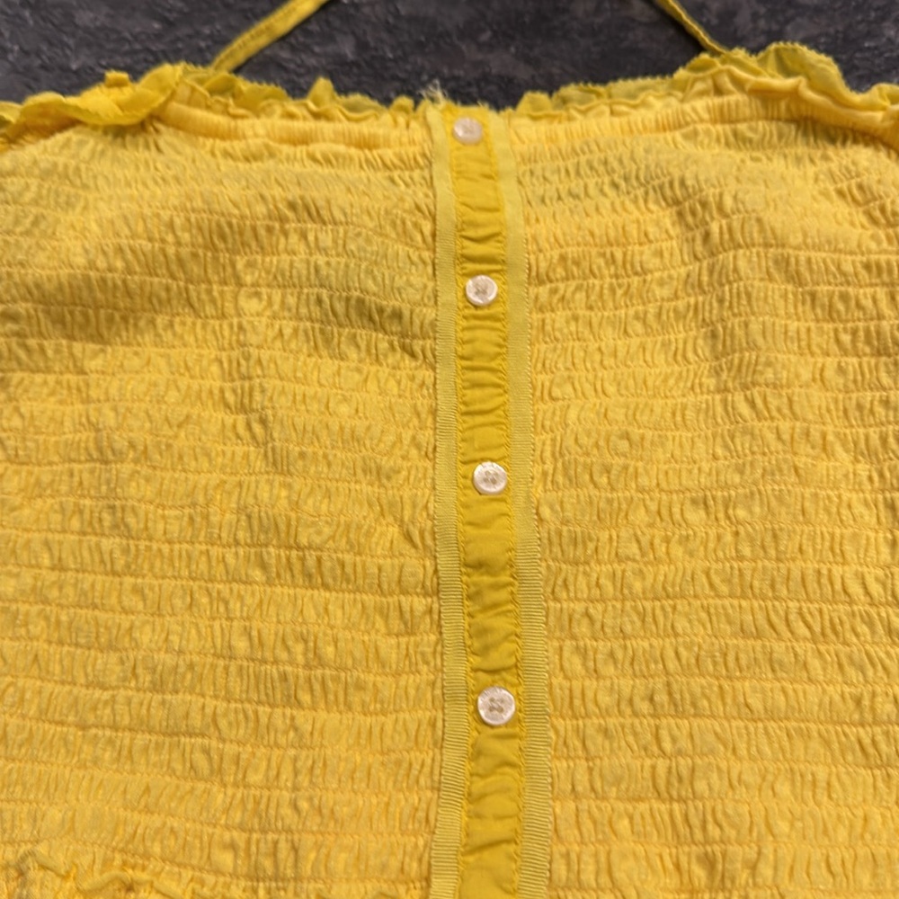 Yellow Ruched Tube Top - Picture 4 of 5